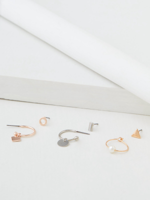 Aeo Mini Hoop + Stud Earrings 6-pack