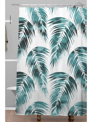 Maui Palm Shower Curtain Green - Deny Designs