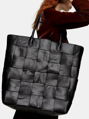 Black Extra Large Weave Tote Bag