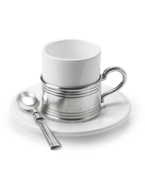 Espresso Cup With Ceramic Saucer - Set Of 2