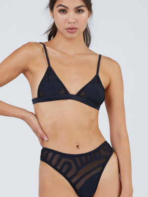 Desert Storm Mesh Triangle Bikini Top - Black