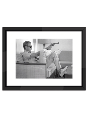 Steve Mcqueen Take Aim In Black And White Print