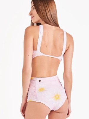 Kitty High Waist Bikini Bottom - Victoria Pink Floral Print