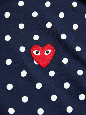 Polka Dot Red Heart Long Sleeve T-shirt