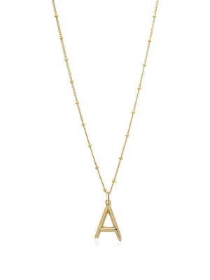 A Initial Necklace - Gold