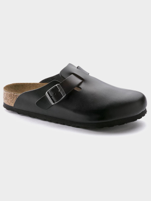 Birkenstock Boston In Black Amalfi Leather