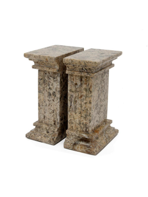 Renaissance Collection Fossil Stone Bookends