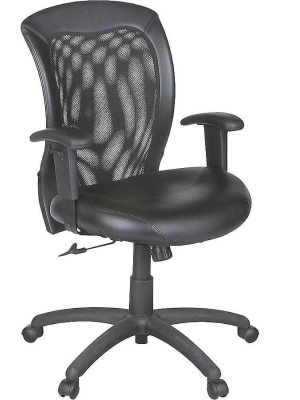 Global Airflow Mesh Back Leather Manager Chair Black (9339bk) 492943