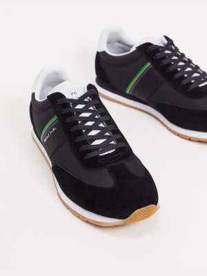 Ps Paul Smith Prince Leather Sneakers In Black