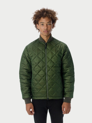 Quilted Bomber - Olive