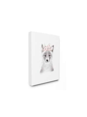 16"x1.5"x20" Sketched Fluffy Fox Flowers Stretched Canvas Wall Art - Stupell Industries