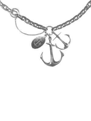 Triple Anchor Necklace