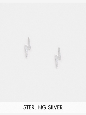 Kingsley Ryan Earrings In Sterling Silver Lightening Bolt