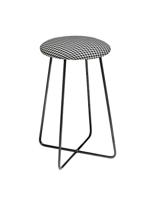 Caroline Okun Black Gingham Counter Height Barstool - Deny Designs