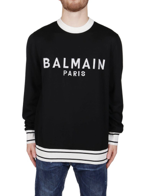 Balmain Logo Intarsia Crewneck Sweater