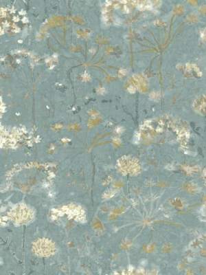 Botanical Fantasy Wallpaper In Blue From The Botanical Dreams Collection By Candice Olson For York Wallcoverings