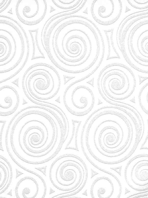 Graphic Swirls Paintable Wallpaper In White Design By Bd Wall