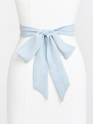 Bridesmaid Sash ~ Steel Blue Chiffon