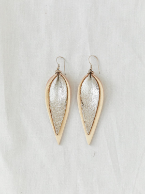 Zia Double Leather Leaf Earrings