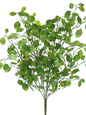 Vickerman 20" Artificial Green Seeded Leaf Bush.