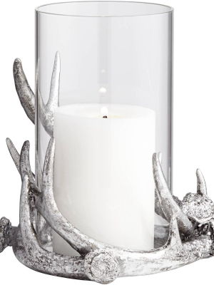 Kensington Hill Abie Silver Antler Candle Holder With Glass Tube