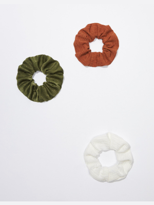 Aeo Earth Tone Scrunchies 3-pack