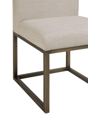 Haute Linen Chair In Brass