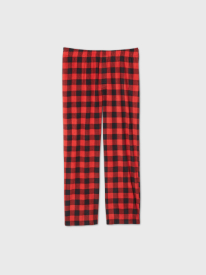 Men's Big & Tall Holiday Buffalo Plaid Fleece Matching Family Pajama Pants - Wondershop™ Red