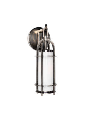 Hudson Valley Lighting Portland Vanity Lamp - Historic Nickel & Opal Glossy