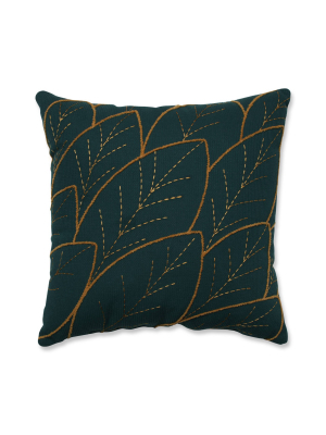 Abstract Leaf Square Throw Pillow Teal - Pillow Perfect