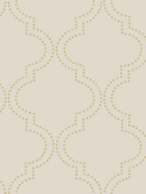 Tetra Beige Quatrefoil Wallpaper From The Symetrie Collection By Brewster Home Fashions