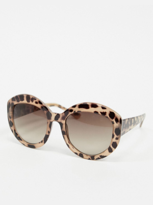 Aj Morgan Oversized Sunglasses In Leopard Print