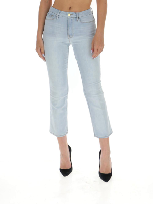 Frame Contrast Stitching Cropped Jeans