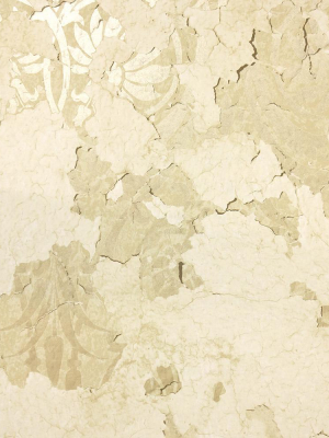 Torn Floral Wallpaper In Gold From The Precious Elements Collection By Burke Decor