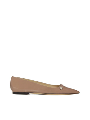 Jimmy Choo Rosalia Pointed-toe Ballerina Flats