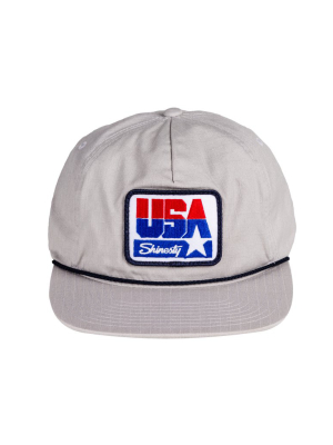 The Long Weekend | Retro American Flag Patch Rope Hat