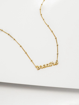 18k Gold Vermeil Nameplate Necklace With Beaded Chain