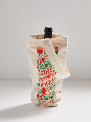 Calhoun & Co. Holiday Wine Bottle Tote Bag