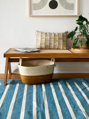 Denim Stripe Dhurrie Rug, Multiple Sizes