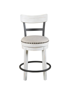 Valebeck Upholstered Swivel Counter Height Barstool White - Signature Design By Ashley