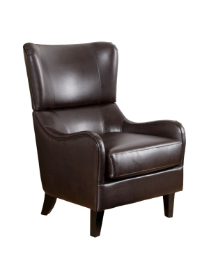 Elijah Bonded Leather Sofa Chair Brown - Christopher Knight Home