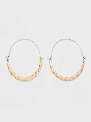 Hammered And Wire Crescent Hoop Earrings - Universal Thread™ Gold