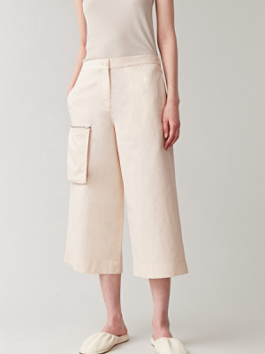 Cotton-linen Detachable-pocket Culottes