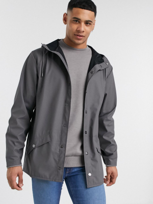 Rains Lightweight Hooded Jacket In Charcoal