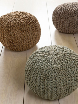 Bermuda Solid Neutral Sphere Pouf