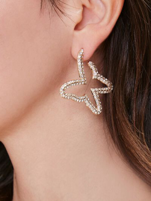 Rhinestone Butterfly Earrings