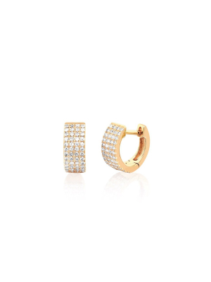 Ef Collection Diamond Jumbo Mini Huggie Earring (pair)