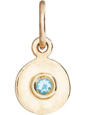 Birth Jewel Mini Disk Charm With Aquamarine