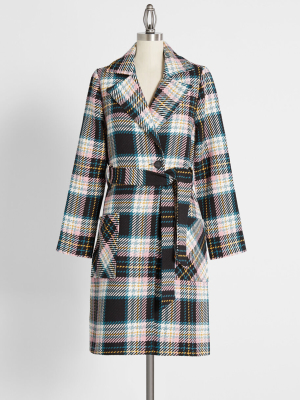 Cozy Up In Colors Plaid Coat