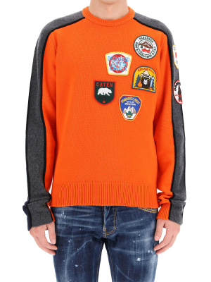 Dsquared2 Patch Detail Constrast Stripe Jumper